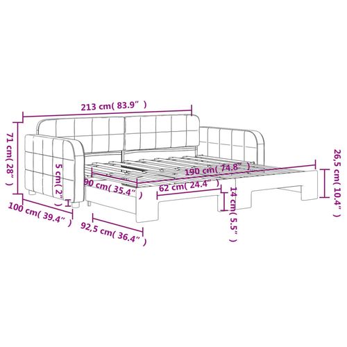 Sofa rozsuwana, czarna, 90x190 cm, aksamit na Arena.pl