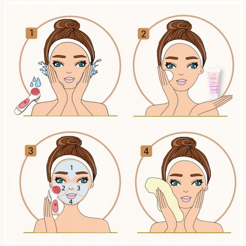 Lumineo Brush PRO różowy 4 końcówki + żel do skóry wrażliwej na Arena.pl