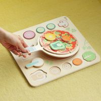 DLA DZIECI  DREWNIANA PIZZA DO KROJENIA UKŁADANKA WARZYWA