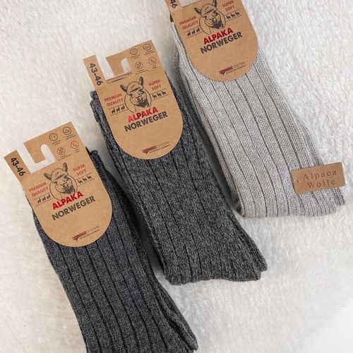 3-pak grube WEŁNIANE SKARPETY UNISEX prążek prążek APLAKA ciepłe 43-46 na Arena.pl