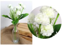 bukiet 2szt  GOŹDZIK wys. 38 cm 6 łodyg (9 kwiatów 4,5 cm) BIAŁY KMD-2410A