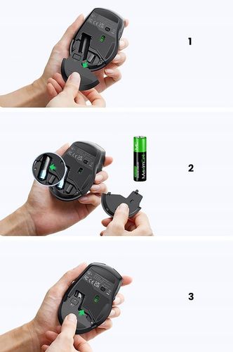 Mysz Bezprzewodowa 4000DPI Myszka Laserowa NA USB Do Komputera i Bateria AA na Arena.pl