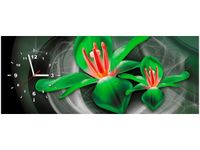 100X40CM ZEGAR ZIELONE KOSMICZNE KWIATY JAKUB BANAŚ OBRAZ