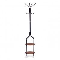 WIESZAK STOJĄCY METALOWY MODERNHOME 8 HACZYKÓW 2 PÓŁKI RUSTYKALNE