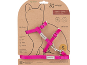 AMIPLAY Guard SAMBA Szelki regulowane + smycz dla kota psa królika różowe S