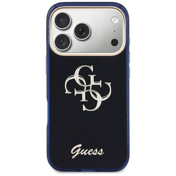 etui guess iml 4g script metal do iphone 17 pro max niebieski zdjęcie 3