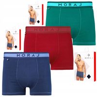 Bokserki Męskie Bawełniane Gładkie KLASYCZNE KOLOROWE MORAJ ZESTAW 3SZT XXL
