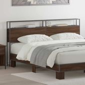 Zagłówek do przechowywania z półką Brązowy dąb 200 cm