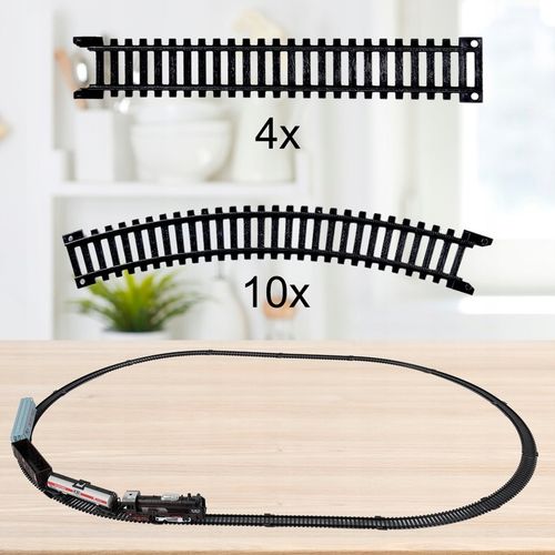 POCIĄG KOLEJKA ELEKTRYCZNA TORY LOKOMOTYWA 3 WAGONY 270CM DŁUGOŚCI STACJA na Arena.pl