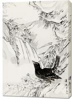 Obraz 70x100cm Eastern Rook, Kashu Japoński Vintage do Salonu