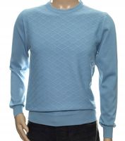 STROKERS klasyczny sweter męski z bawełny ze wzorem  XL błękitny