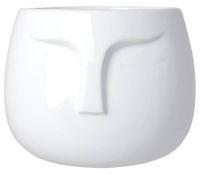 Doniczka ceramiczna twarz biała