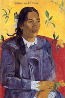 Reprodukcja obrazu Woman with a Flower - Paul Gauguin Rozmiar - 40x26
