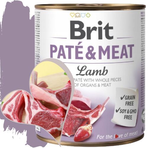 mokra karma dla psa z jagnięciną brit pate&meat lamb 800g bezzbożowa puszka na Arena.pl