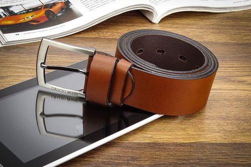 PASEK męski Gracio BRĄZ SZEROKI do spodni JEANS na Arena.pl