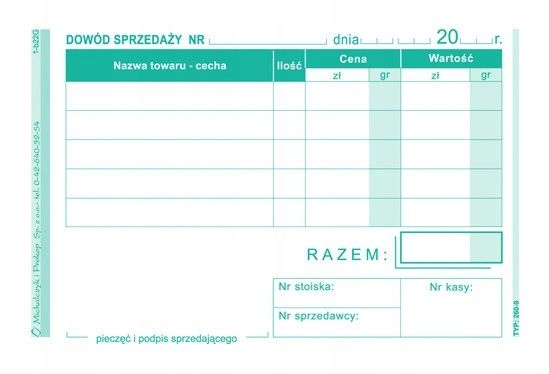 dowód sprzedaży a7 260-9 zdjęcie 3