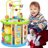 DREWNIANA KOSTKA EDUKACYJNA SORTER MONTESSORI 11w1