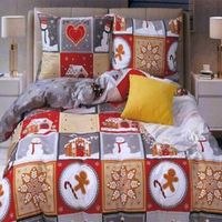 Pościel ELWAY satyna bawełniana 200x220cm ŚWIĄTECZNA