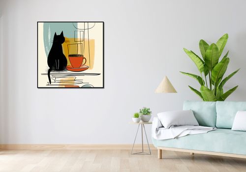 Plakat 90x90cm Kot i Kawa na Arena.pl