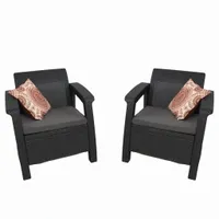 MEBLE OGRODOWE CORFU DUO BALKON TECHNORATTAN GRAFI