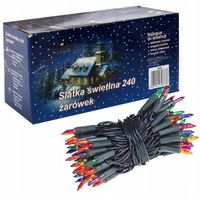 Siatka świetlna kolorowa 240 żarówek tradycyjnych