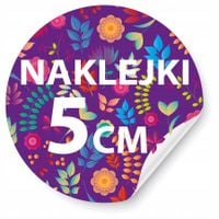 NAKLEJKI, ETYKIETY z własnym nadrukiem 5 cm 100szt