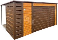 Schowek domek ogrodowy Garaż 4x3m + wiata 0,5m Brama uchylna drzwi  TKD309