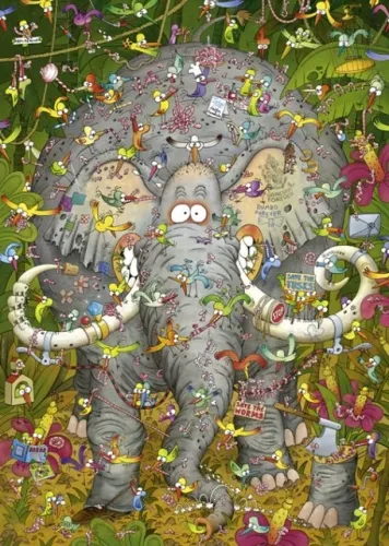 Puzzle 1000 elementów. Życie słonia, Degano Marino (puzzle + plakat) na Arena.pl