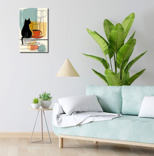 Obraz 30x50cm Kot i Kawa na Arena.pl