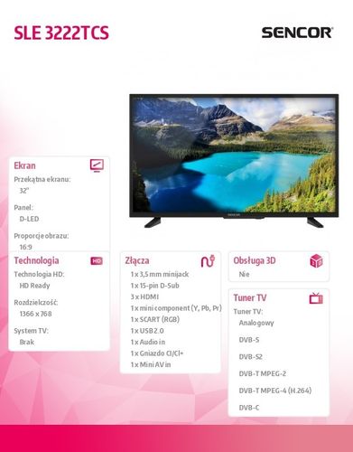 Sencor Telewizor 32 SLE 3222TCS na Arena.pl