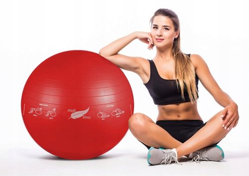 PIŁKA GIMNASTYCZNA REHABILITACYJNA DO ĆWICZEŃ FITNESS ZESTAW Z POMPKĄ 65cm na Arena.pl