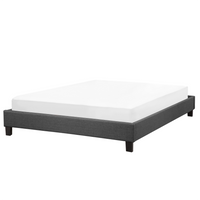 Łóżko tapicerowane bez zagłówka 140 x 200 cm szare ROANNE