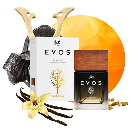 K2 EVOS SAMURAI FLAKON 50ML PERFUMY DO SAMOCHODU AUTA ZAPACH ATOMIZER na Arena.pl