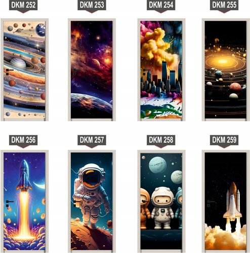 Naklejka samoprzylepna okleina na drzwi szafę meble ASTRONAUTA KOSMOS na Arena.pl