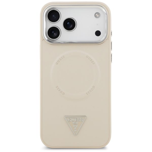 etui guess triangle logo magsafe do      iphone 17 pro beżowy zdjęcie 3
