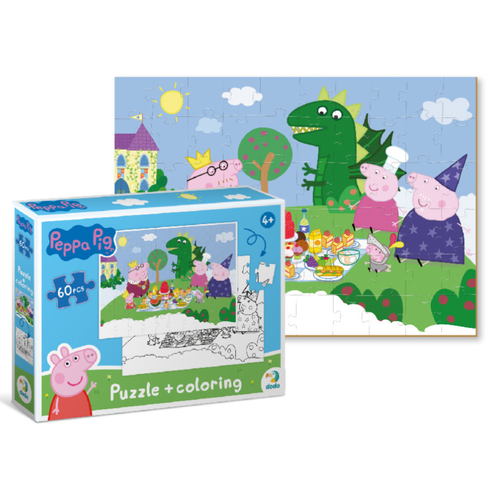 Puzzle 2 In 1 Peppa Pig 60 Elementów Kolorowanka 200118 na Arena.pl