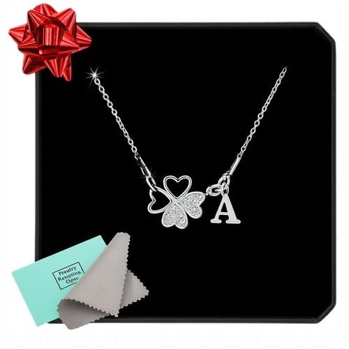 Naszyjnik srebrny z cyrkoniami KONICZYNKA LITERKA łańcuszek srebro 925 na Arena.pl