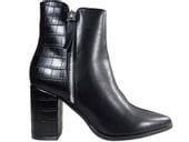 Czarne ocieplane botki damskie na obcasie 40