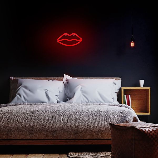 Neon LED USTA czerwone Bat + USB Forever FLNE08 Light zdjęcie 6