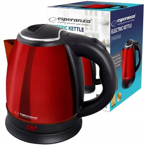 Czajnik elektryczny Esperanza PARAN 1500 W 1 l czerwony na Arena.pl