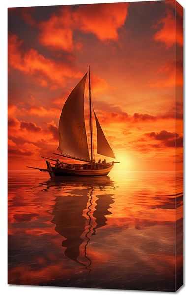 Obraz 60x100cm Pod Żaglami Zachodu Słońca zdjęcie 1