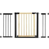 Bramka zabezpieczająca schody 75-124 cm bramka rozporowa brązowo-czarna