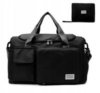 TORBA DAMSKA MĘSKA CZARNA PODRÓŻNA SPORTOWA TURYSTYCZNA BAGAŻ DO SAMOLOTU