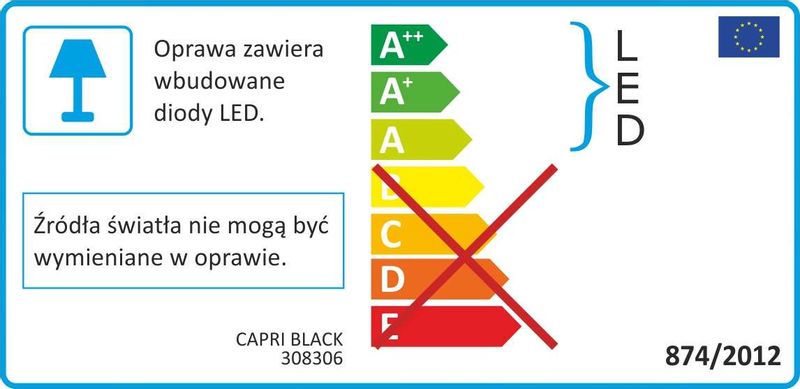 Plafon LAMPA sufitowa CAPRI 308306 Polux regulowana OPRAWA ścienna LED 10W 3000K metalowy KINKIET listwa czarna zdjęcie 4