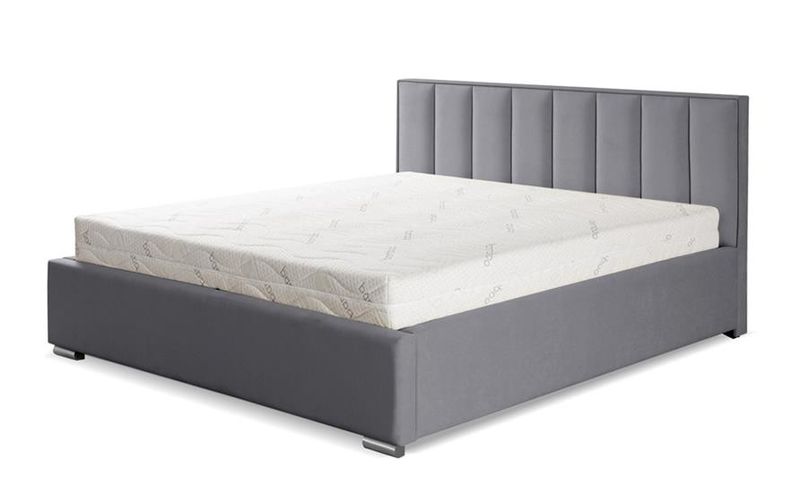 Łóżko tapicerowane HUGO szare 200x200 zdjęcie 1