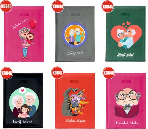 PERSONALIZOWANY PLANER kalendarz A4 2026 TYGODNIOWY babcia i dziadek na Arena.pl