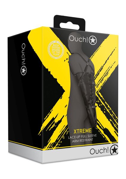 Lace-Up Full Sleeve Arm Restraint - Black zdjęcie 2