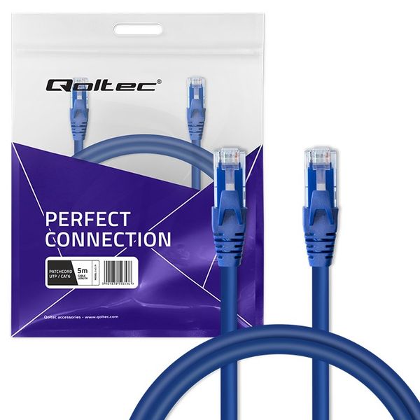 Qoltec Kabel Patchcord UTP CAT6 2 x RJ-45 5m High speed Gold zdjęcie 5