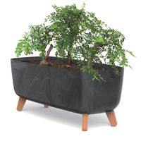 Doniczka skrzynka nóżki wkład 58 cm antracyt beton