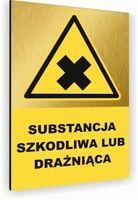 Tabliczka znak informacyjny 30x20 Złota SUBSTANCJA SZKODLIWA Dibond